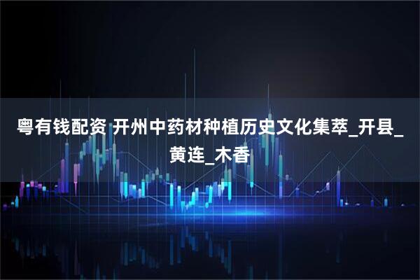 粤有钱配资 开州中药材种植历史文化集萃_开县_黄连_木香