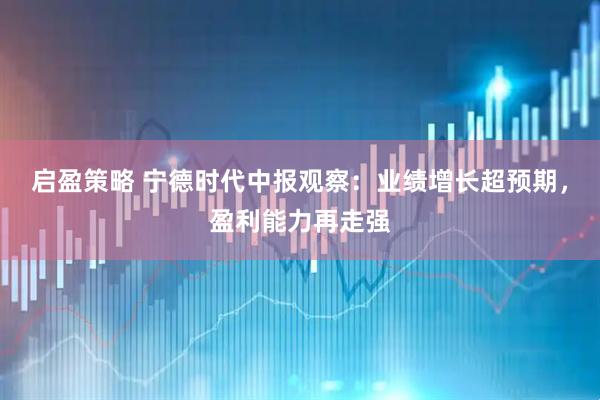 启盈策略 宁德时代中报观察：业绩增长超预期，盈利能力再走强