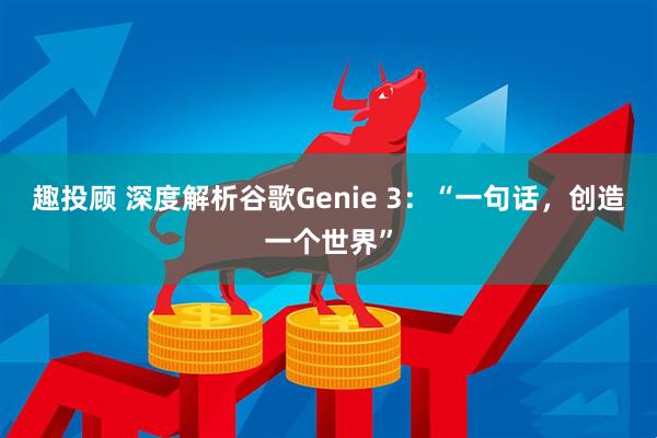 趣投顾 深度解析谷歌Genie 3：“一句话，创造一个世界”